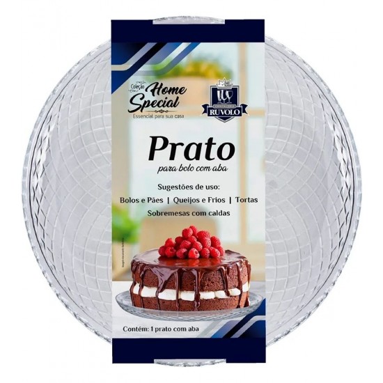 Prato Para Bolo 30cm Ravena De Vidro Home Special